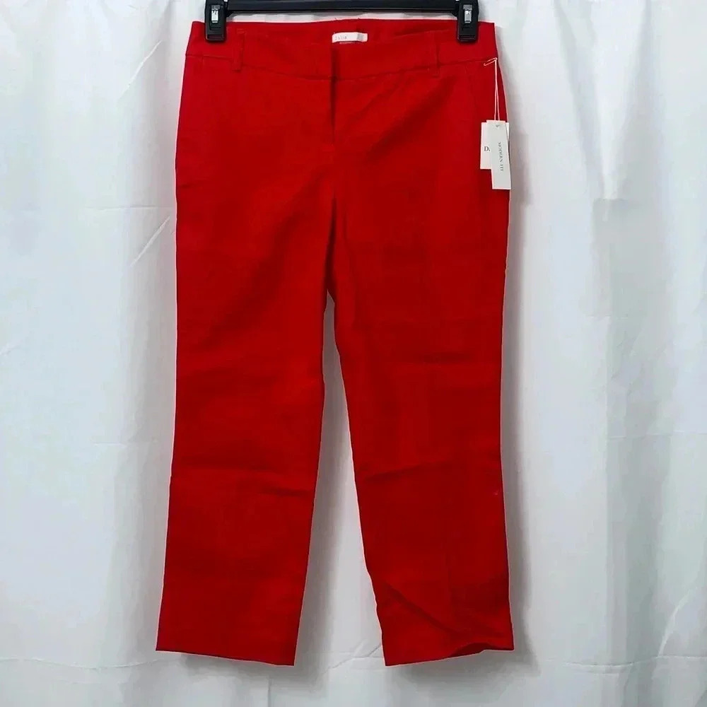 Women’s Dalia‎ Modern Fit Red Cropped Pants Size 4 NEW WITH TAGS